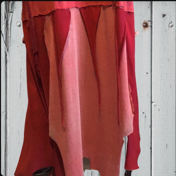 Desert ninja chevron post Apocalyptic t shirt fringe upcycled festival cardigan - Picture 12 of 14